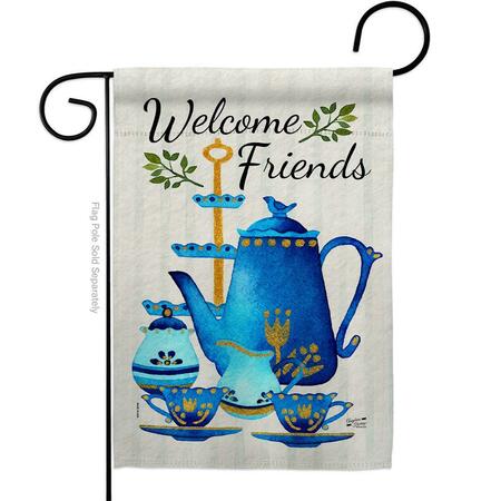 PATIO TRASERO Friends Tea Beverages Coffee 13 x 18.5 in. Double-Sided Decorative Vertical Garden Flags for PA3955658